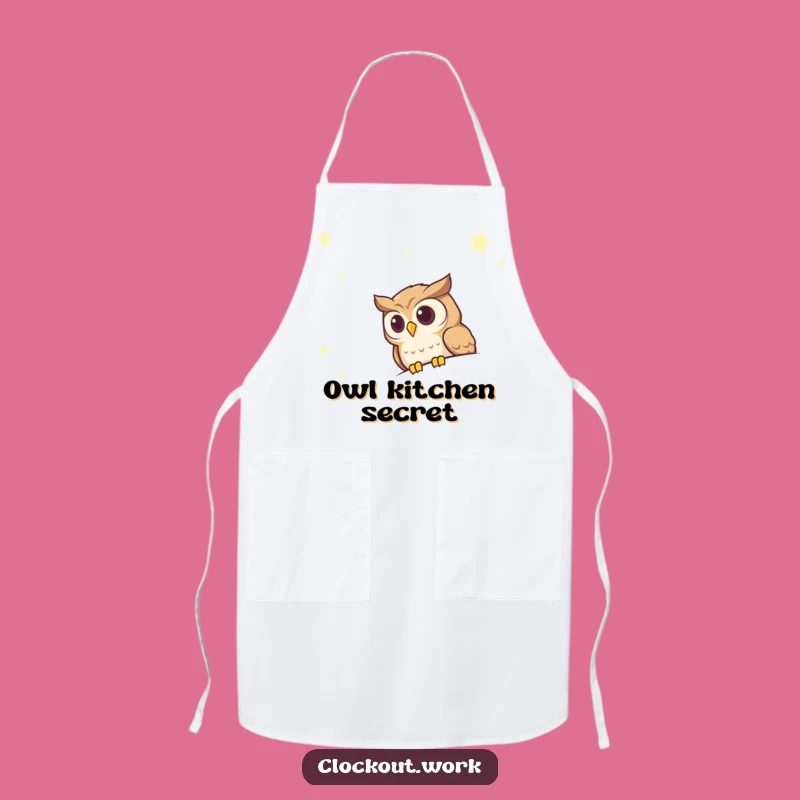 Funny Curious Owl Night Sky Apron: Cook with Wisdom and Nocturnal Charm