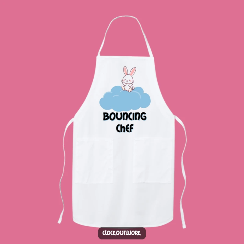 Funny Rabbit Cloud Hopper Apron: Cook with Joy and Whimsical Flair