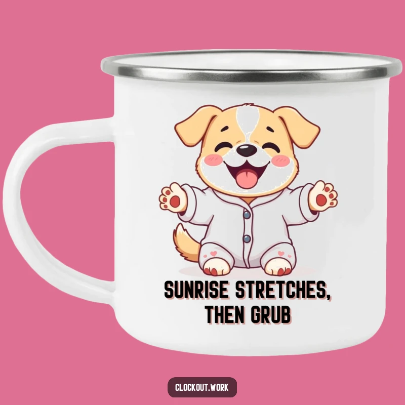 Funny Dog Pajamas Camp Mug: Sip Your Coffee in Canine Comfort