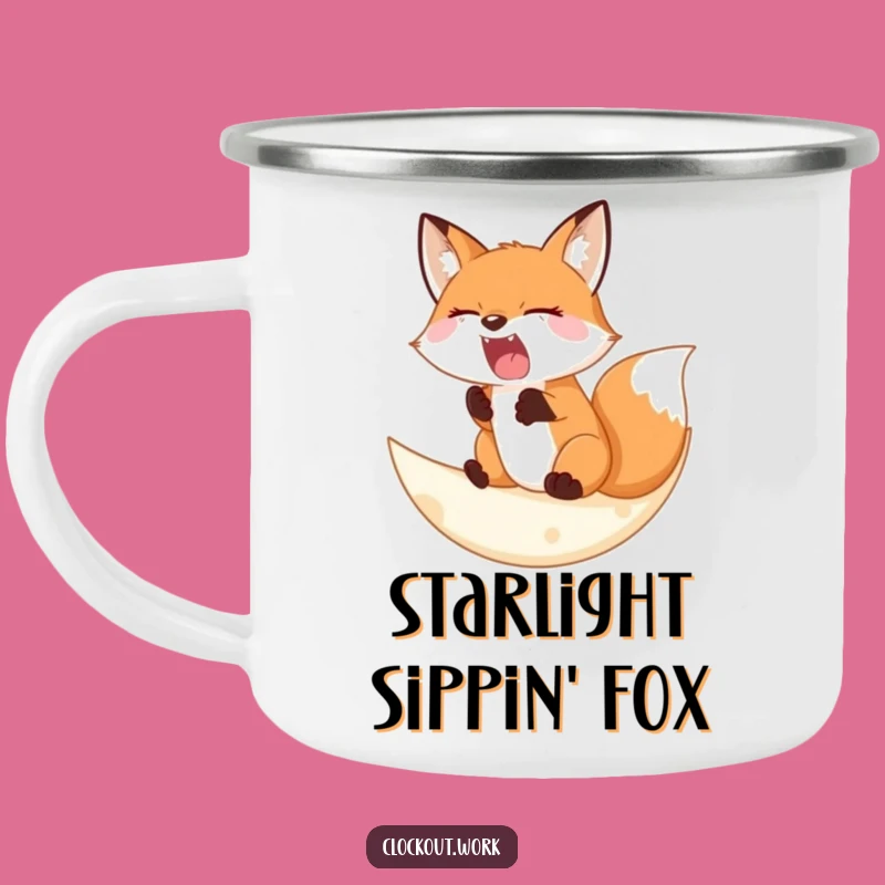 Funny Camping Mug: Sleepy Fox Moon - Cozy Night Adventure Cup
