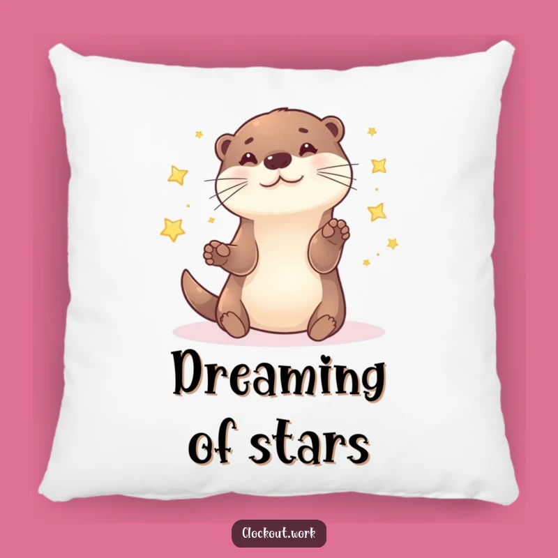 Funny Otter Star Juggler Pillow: Dream of Stars with Cozy Galactic Charm