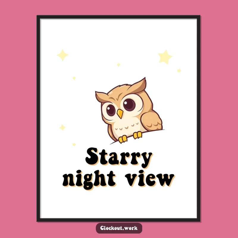 Funny Curious Owl Night Sky Art: Download Nocturnal Wonder for Your Walls