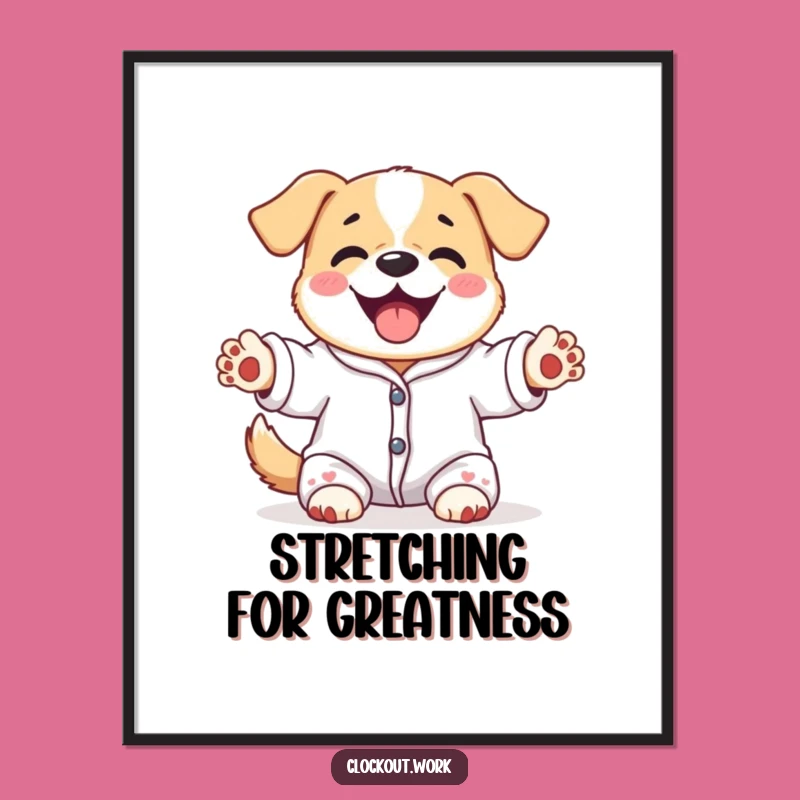 Funny Dog Pajamas Digital Art: Instant Comfort and Humor Print