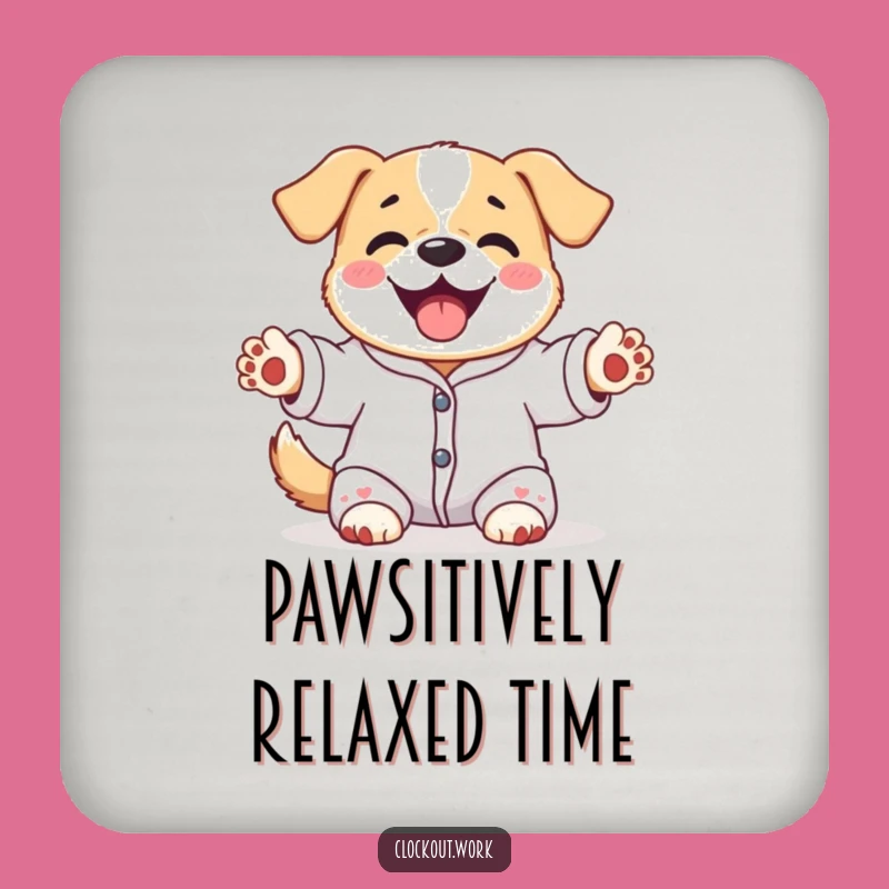 Funny Dog Pajamas Coaster: Protect Surfaces with Canine Charm
