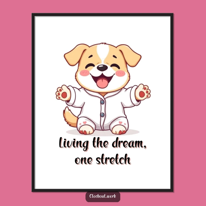 Funny Free Printable Wall Art: Relaxed Dog - Cozy Downloadable Decor!