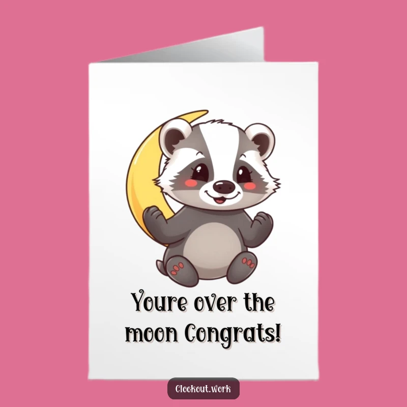 Free Printable Congratulations Card: Funny Badger Star Polisher, Gift of Laughter