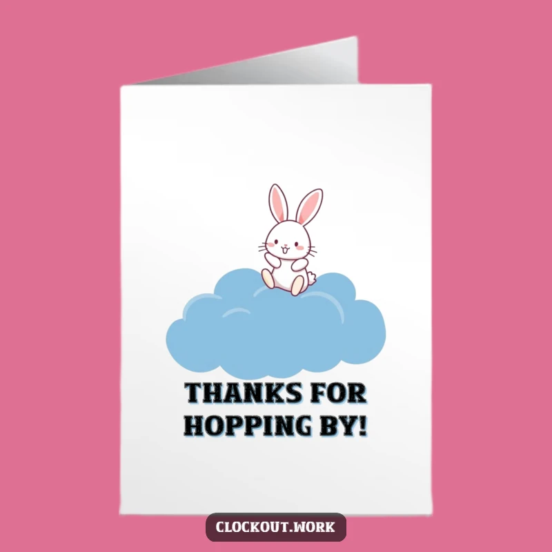 Free Printable Thank You Card: Rabbit Cloud Bounces, Sweet Gratitude Download