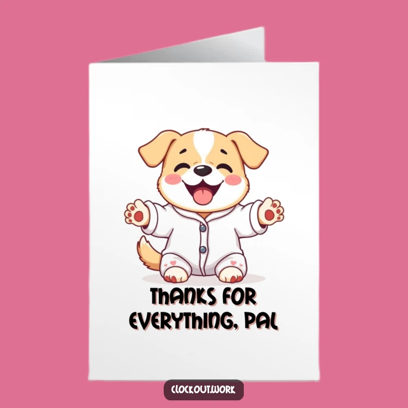 Free Printable Thank You Card: Funny Dog Pajamas - Sweet Downloadable Gift!