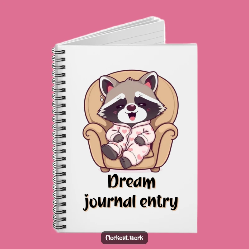 Funny Raccoon Pajamas Notebook: Jot Down Your Sleepy Thoughts
