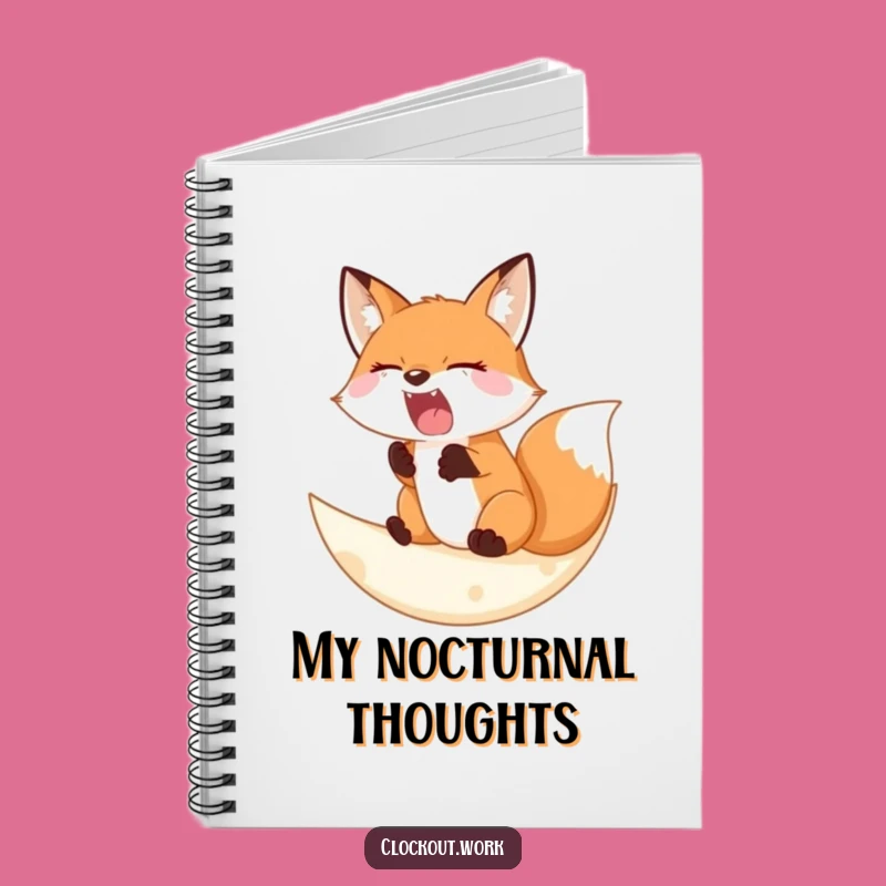 Funny Notebook: Sleepy Fox Moon - Cozy Night Journal