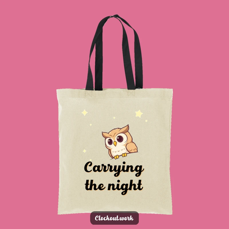 Funny Curious Owl Night Sky Tote Bag: Carry Your Curiosity with Cosmic Style