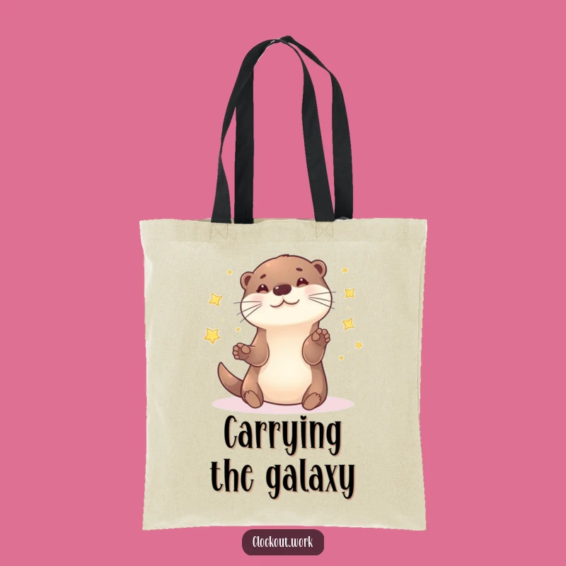 Funny Otter Star Juggler Tote Bag: Carry Your Universe with Playful Style